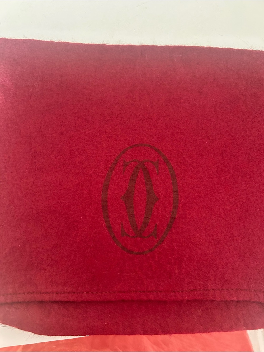 Cartier Authentic Red Soft Felt Dust Bag Storage Pouch